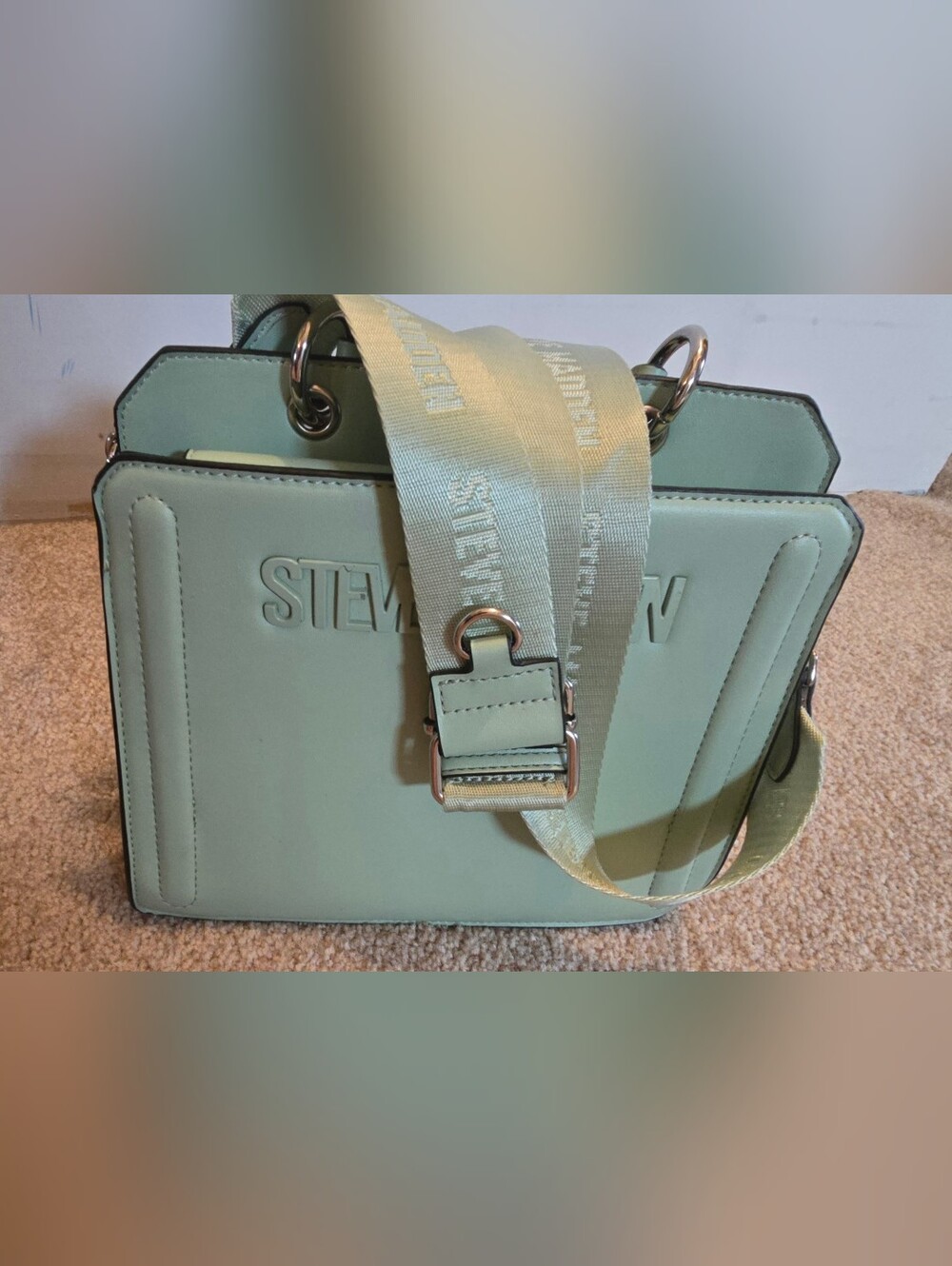 Steve Madden Bevelyn Mint Green Top-Handle Satchel - Picture 3 of 11